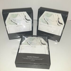 George Stanley Flat Panel Thanks Note Cards & Embossed Envelopes New